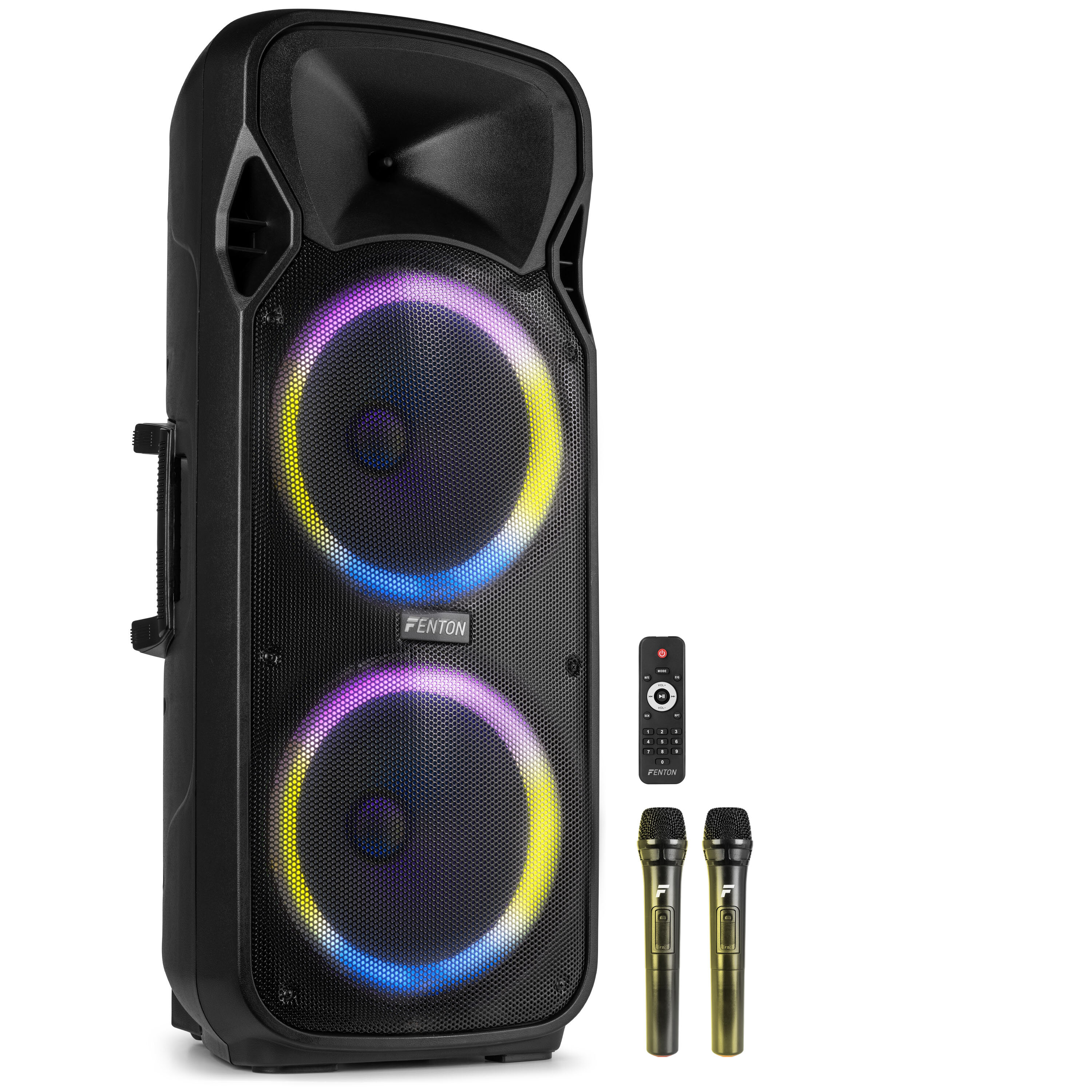 Fenton FT212LED MK2 Bärbart Ljudsystem 2x 12" 1400W peak effekt
