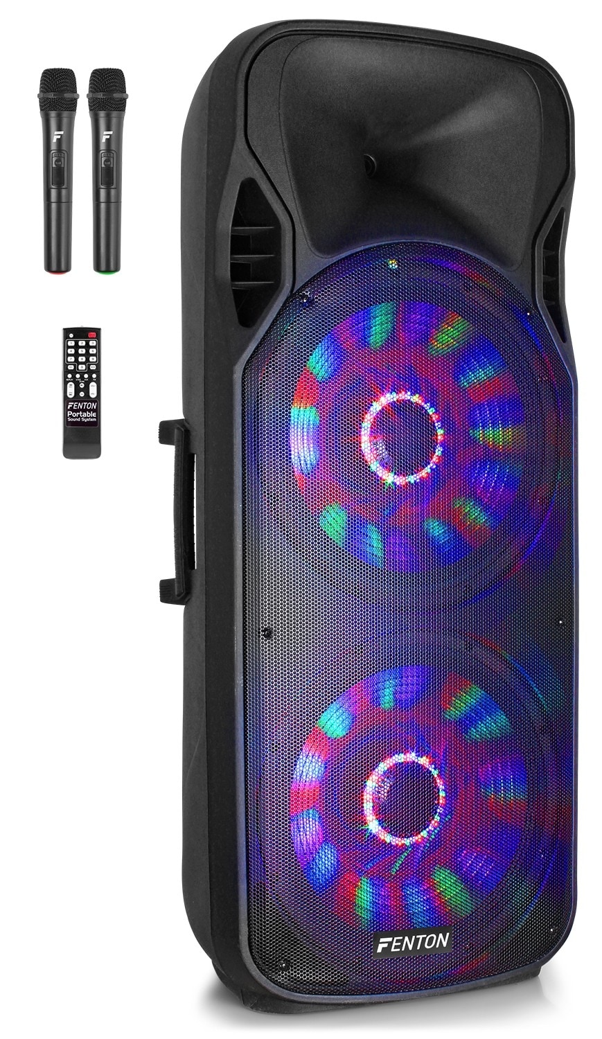 Fenton FT215LED Aktiv Mobil högtalare, 2x 15"