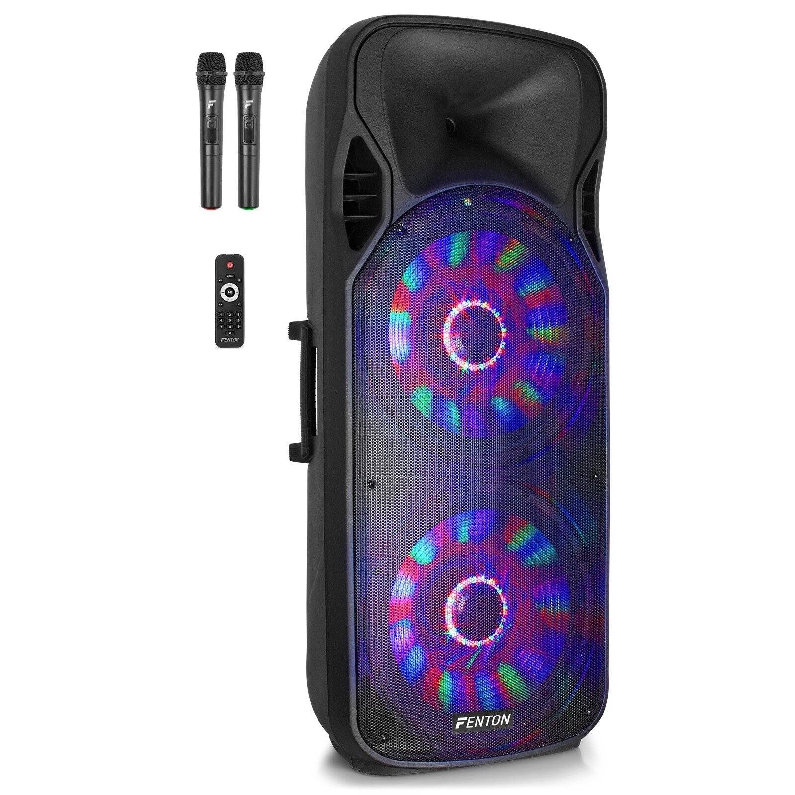 Fenton FT215LED Aktiv Mobil högtalare, 2x 15"