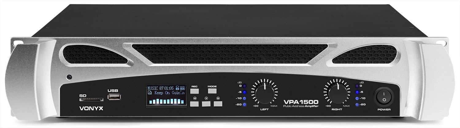 Vonyx VPA1500 PA förstärkare 2x 750W MP3,BT