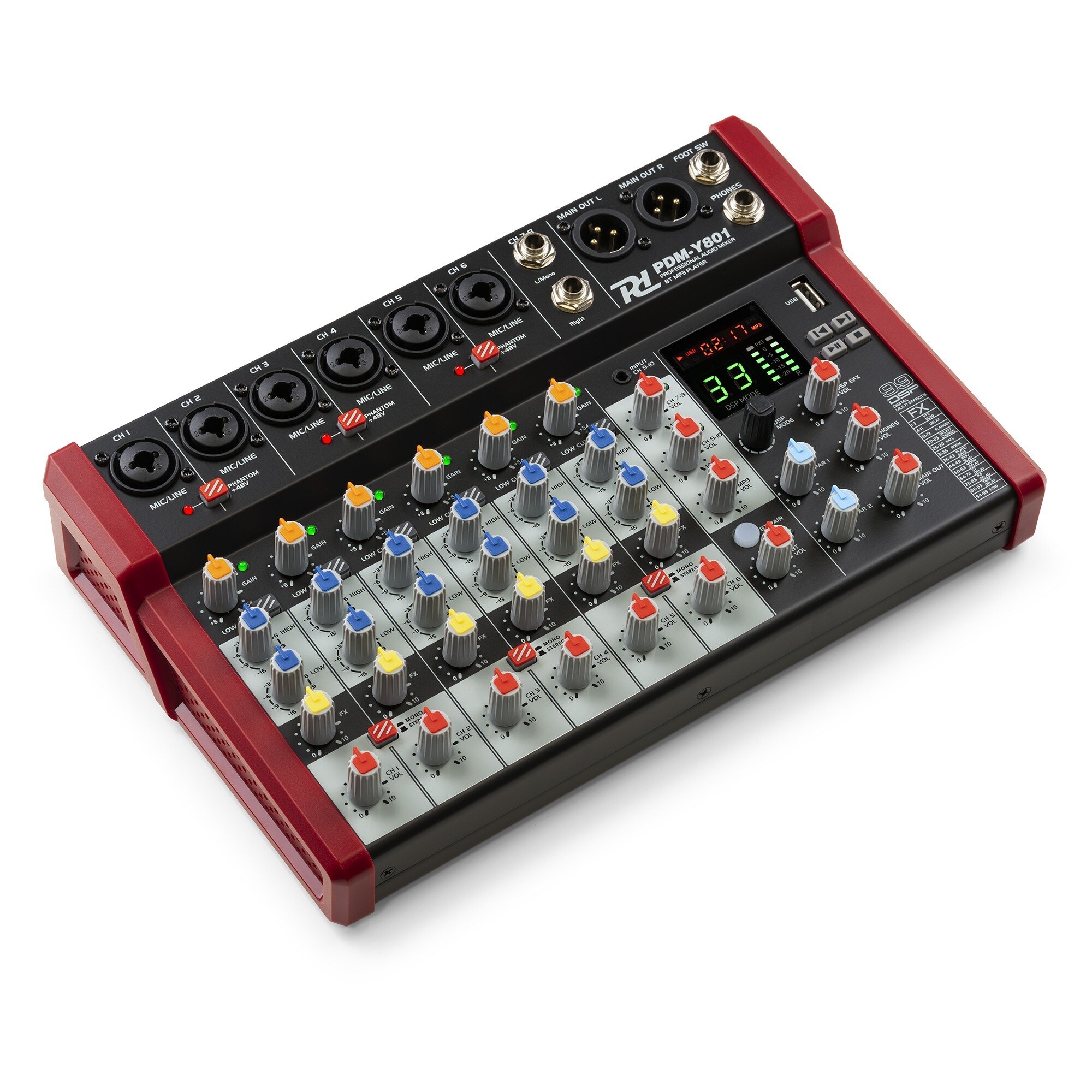 Power Dynamics PDM-Y801 mixer - 8-kanals mixerbord med Bluetooth