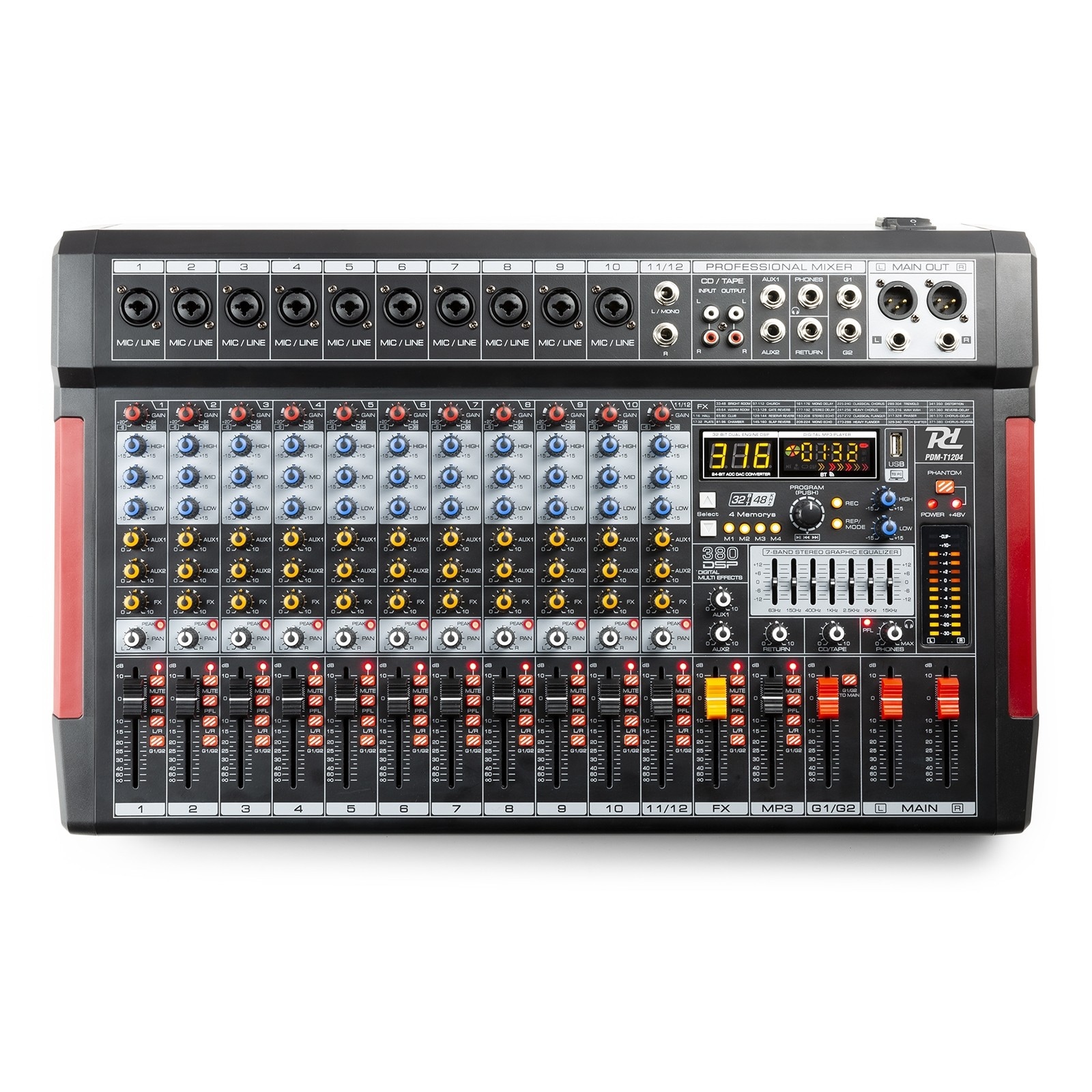PDM-T1204 Stage Mixer 12ch DSP/MP3