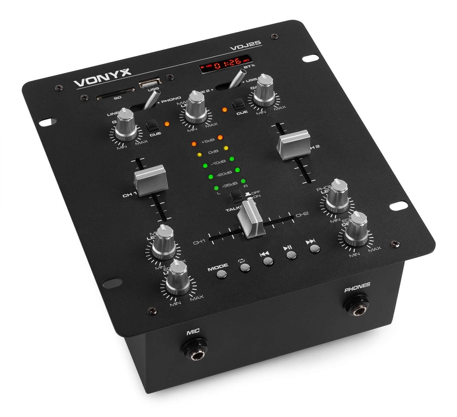 Vonyx VDJ25 Mixer Förstärkare BT