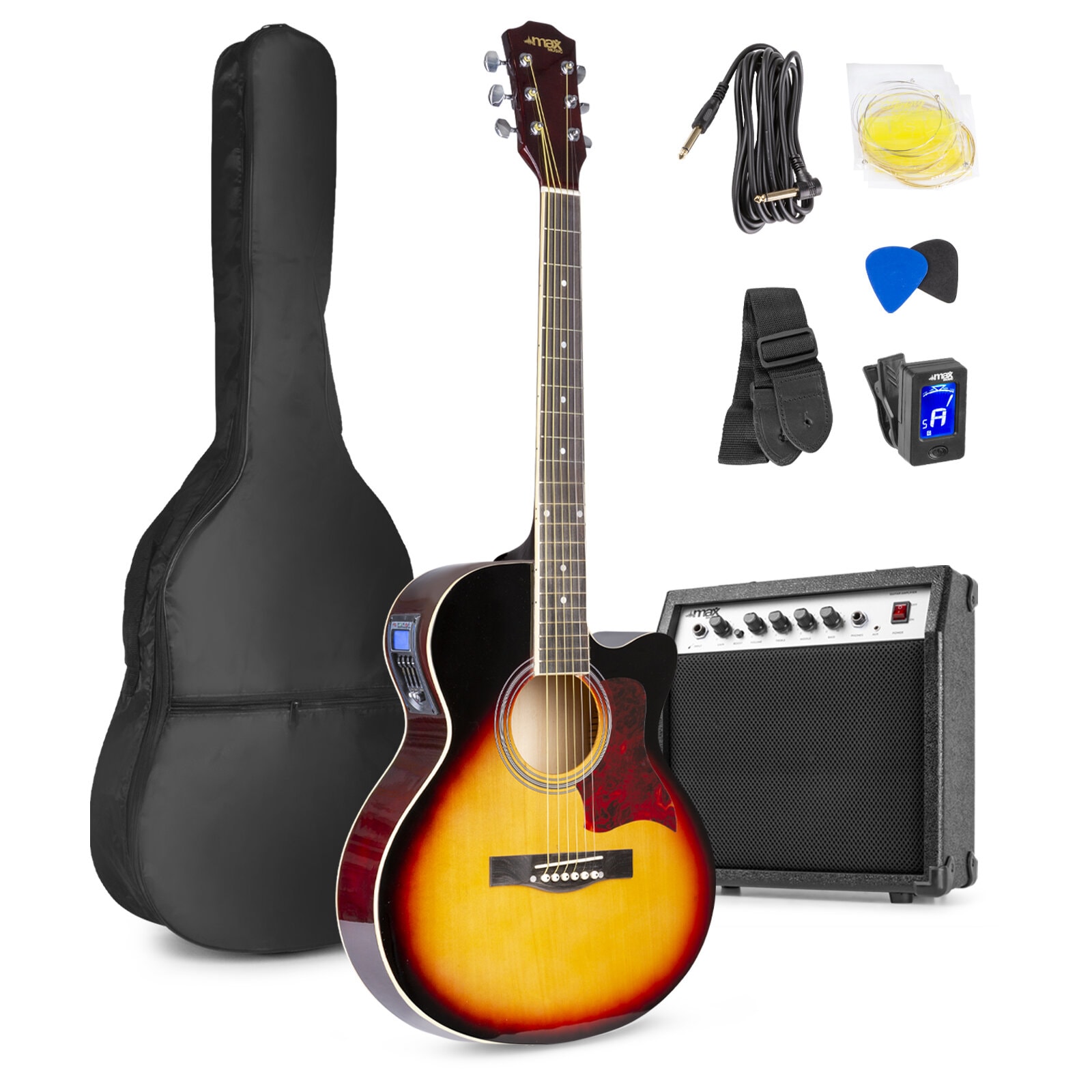 Showkit elektrisk FYNDHÖRNAN akustisk gitarr pack sunburst 