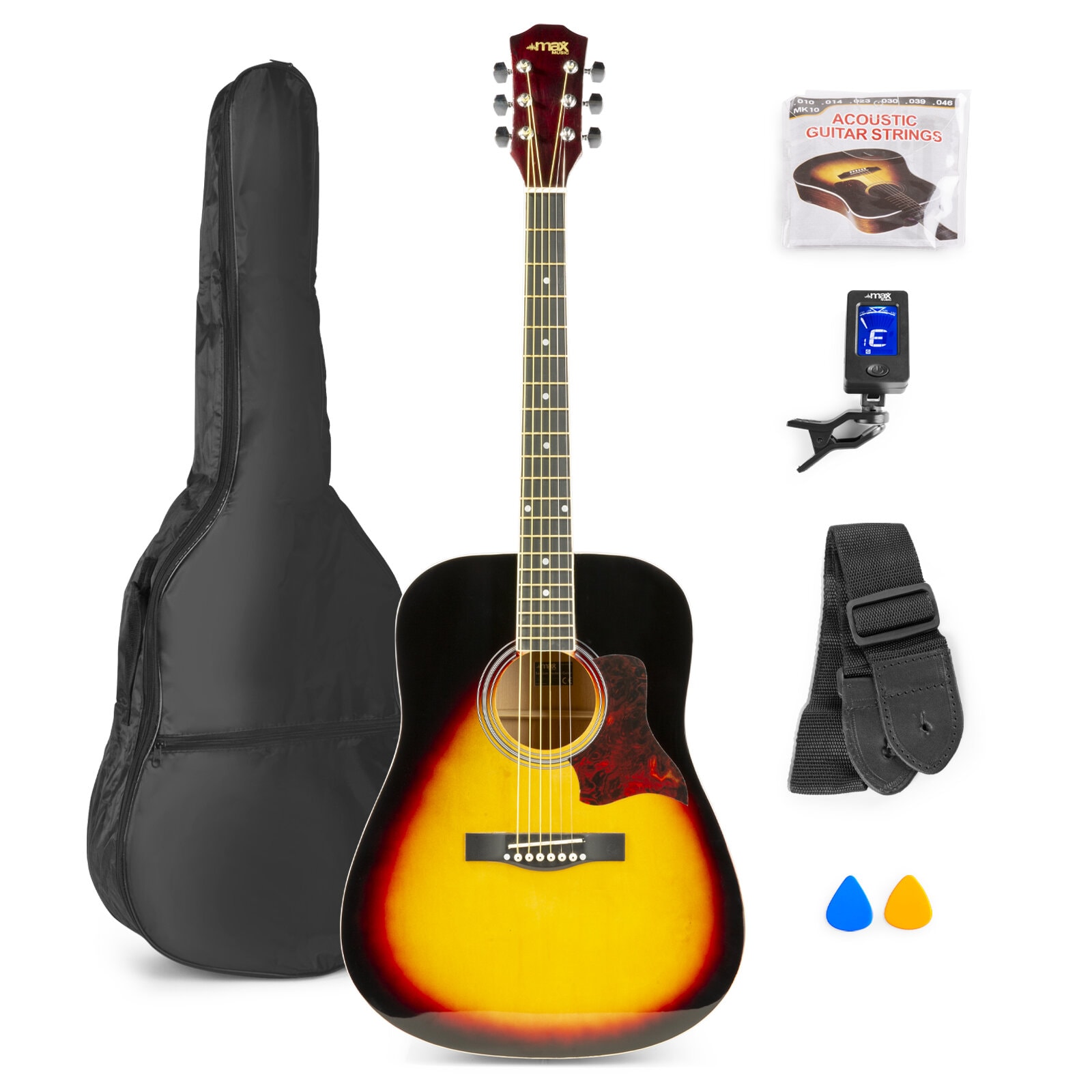 MAX SOLOJAM gitarrpaket westerngitarr Sunburst