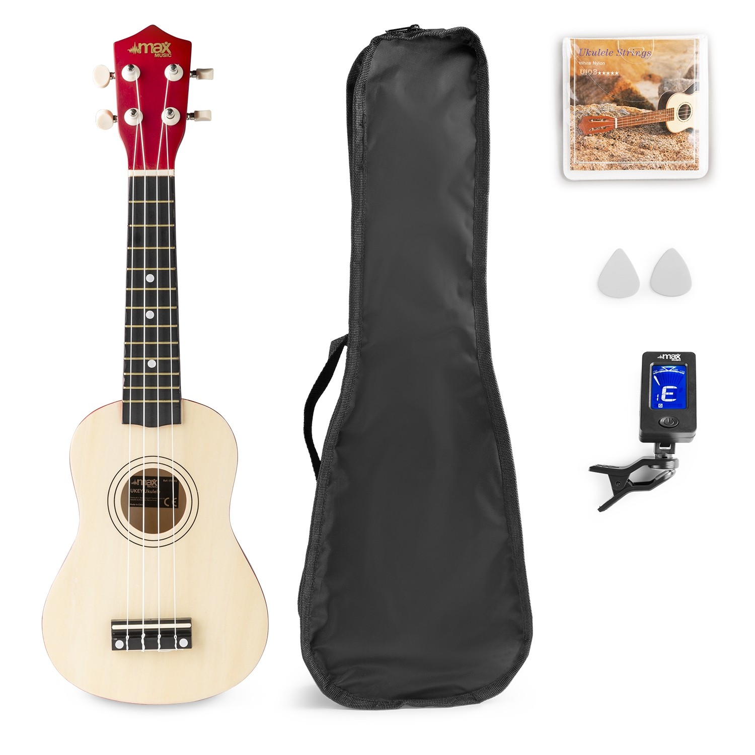 UKEY Ukulele set Soprano 21" Naturell