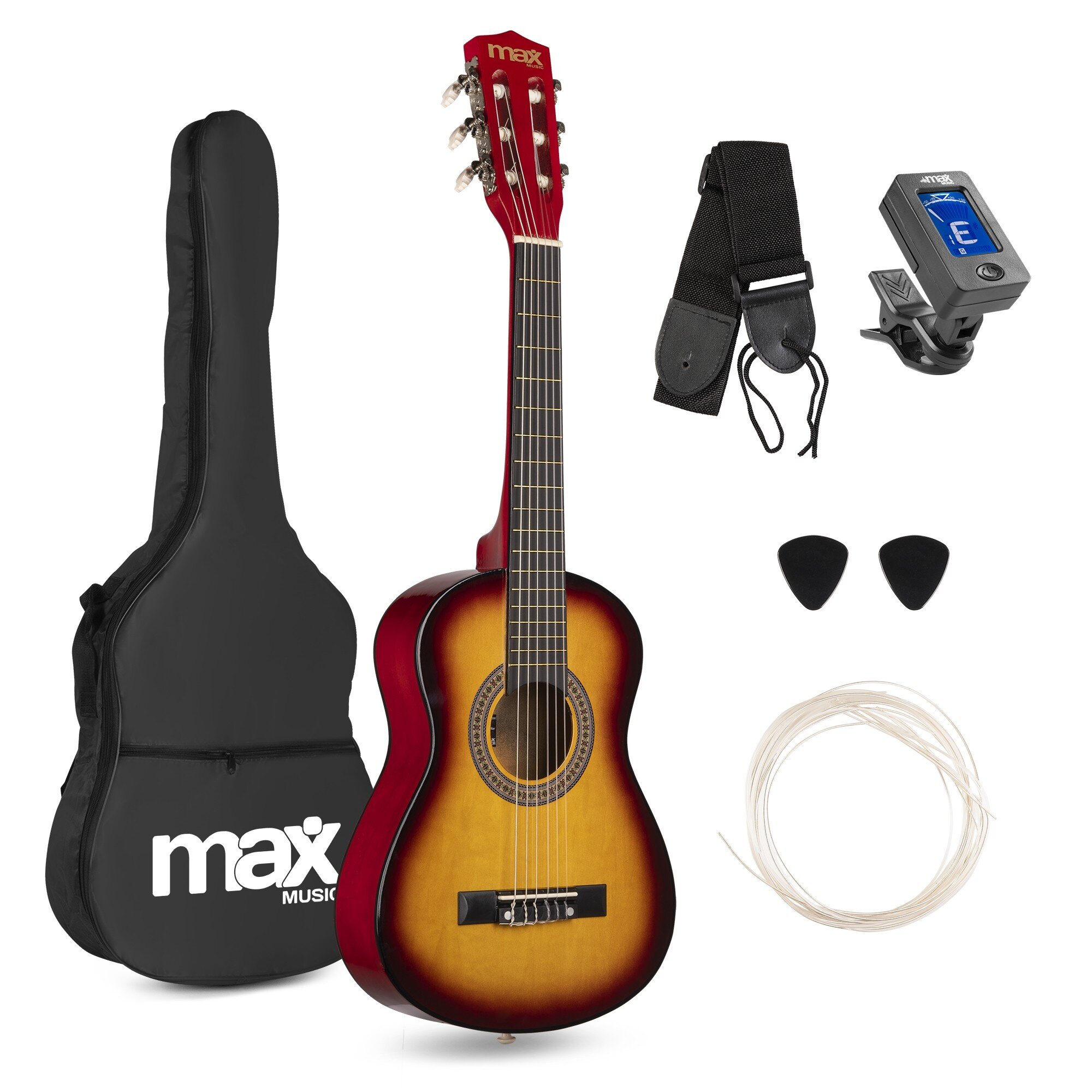 Max  SoloArt Junior 1/4 Klassisk Gitarrpaket Sunburst
