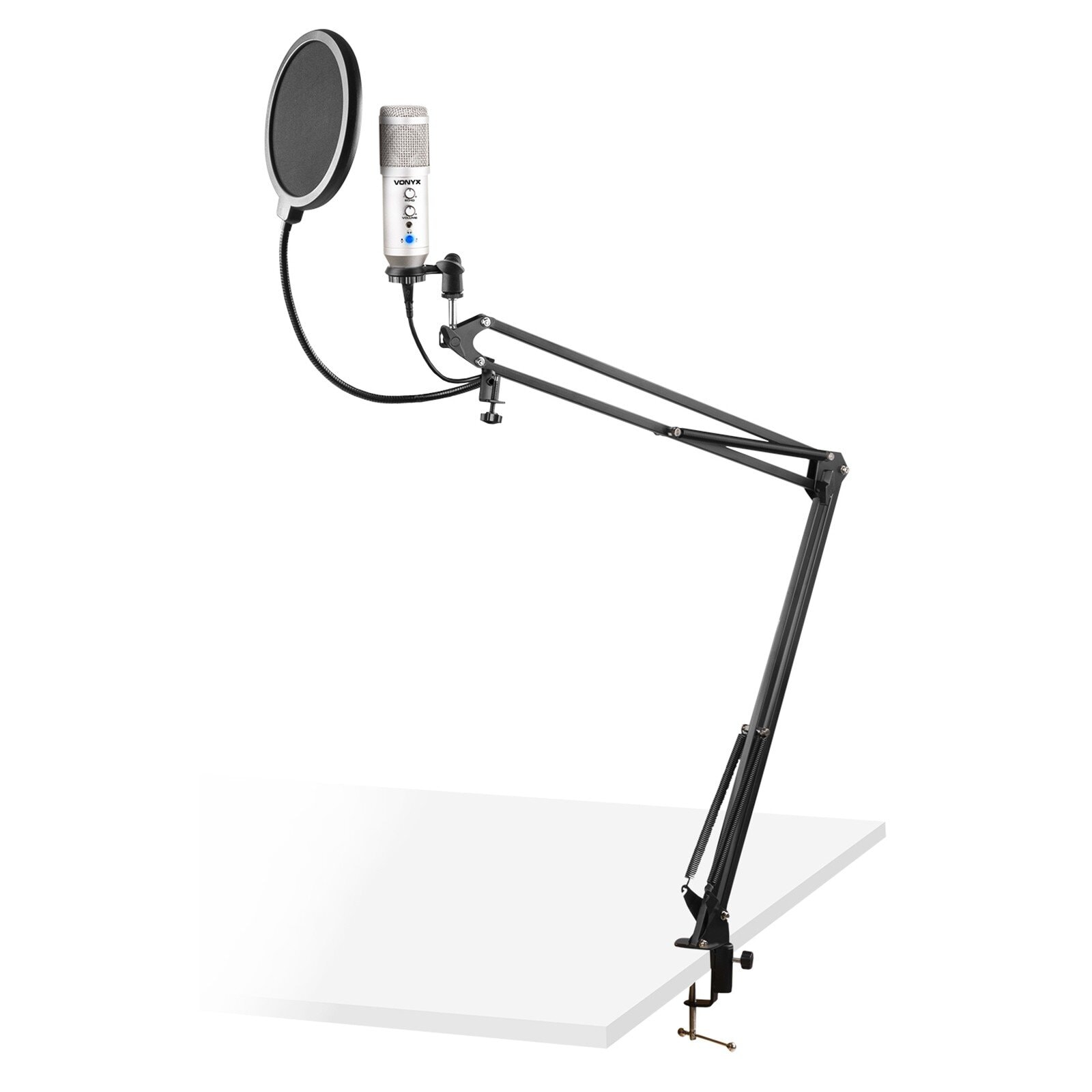 Vonyx MS320S Studio Microphone set USB titan färg inbyggt eko sångeffekt