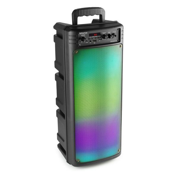 Fenton BoomBox300 - Bluetooth partybox med mikrofon, batteri och LED discobelysning - 100W Peak effekt
