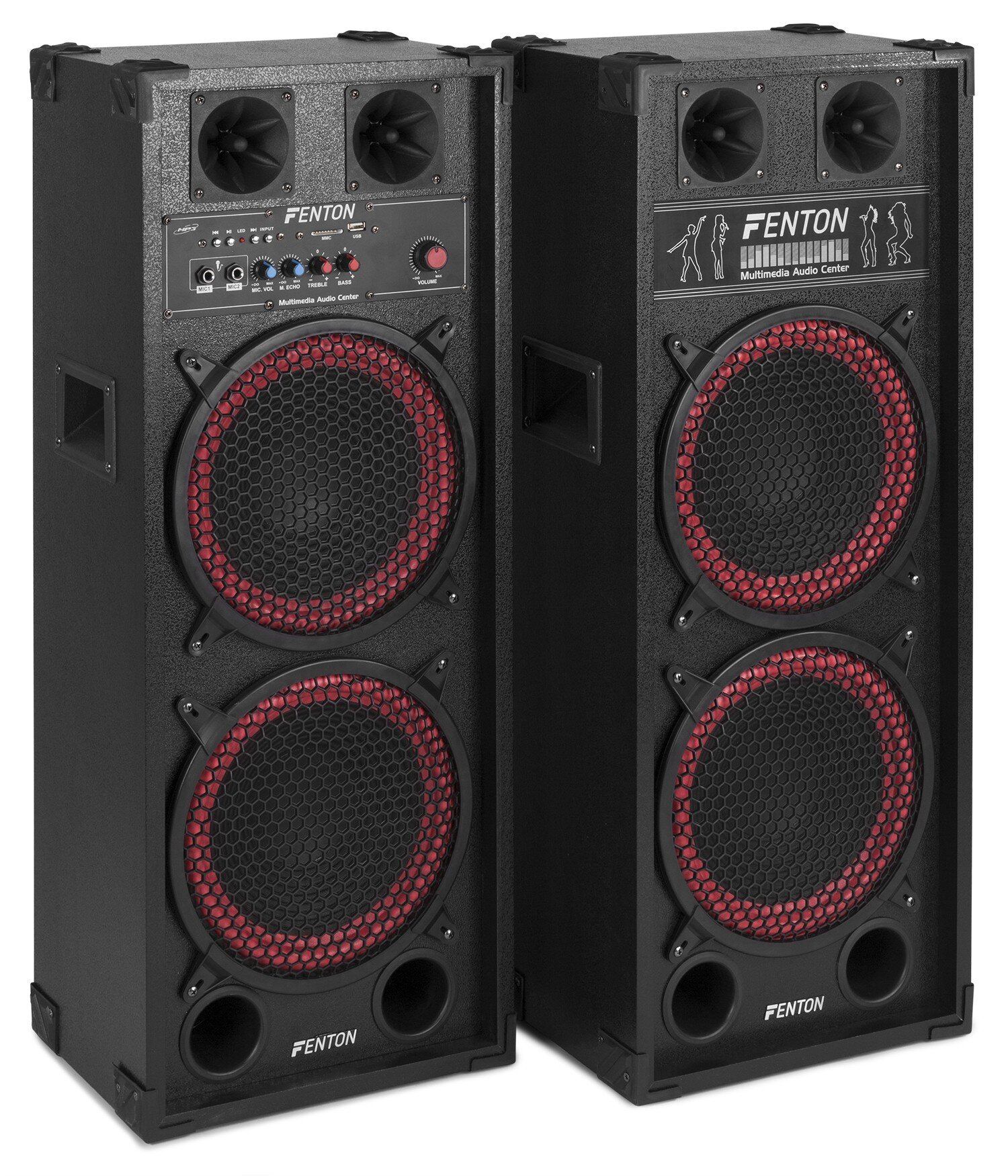 Fenton SPB-210 PA Active Speakerset 2x10"