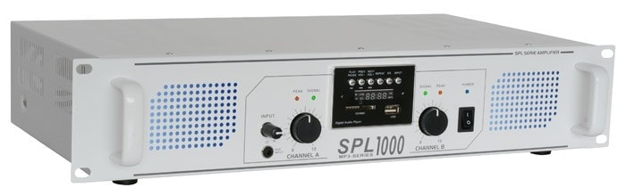 SPL 1000MP3 Förstärkare, blå LED+EQ WH