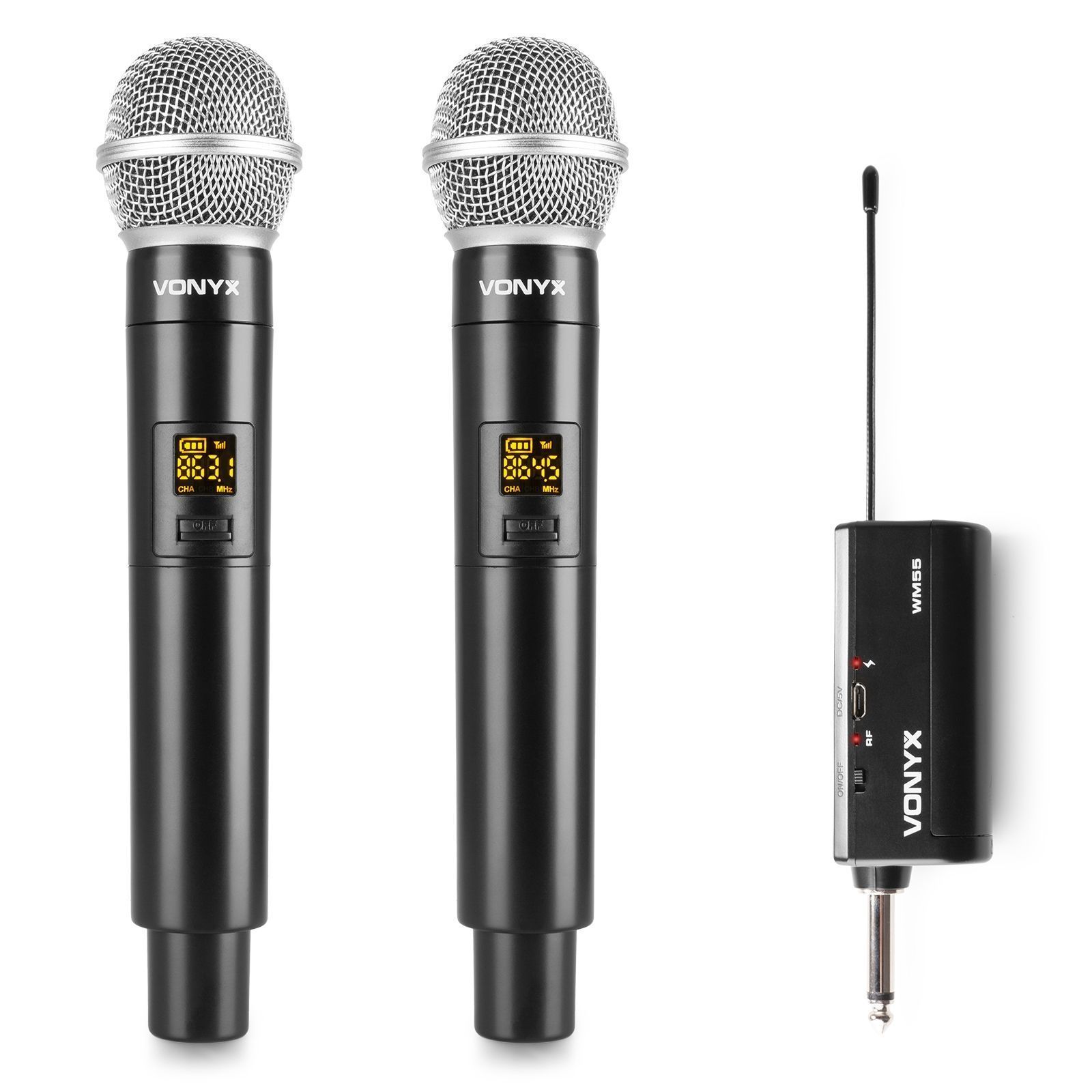 Vonyx WM552 plug-in trådlös mikrofonset med 2 mikrofoner - UHF