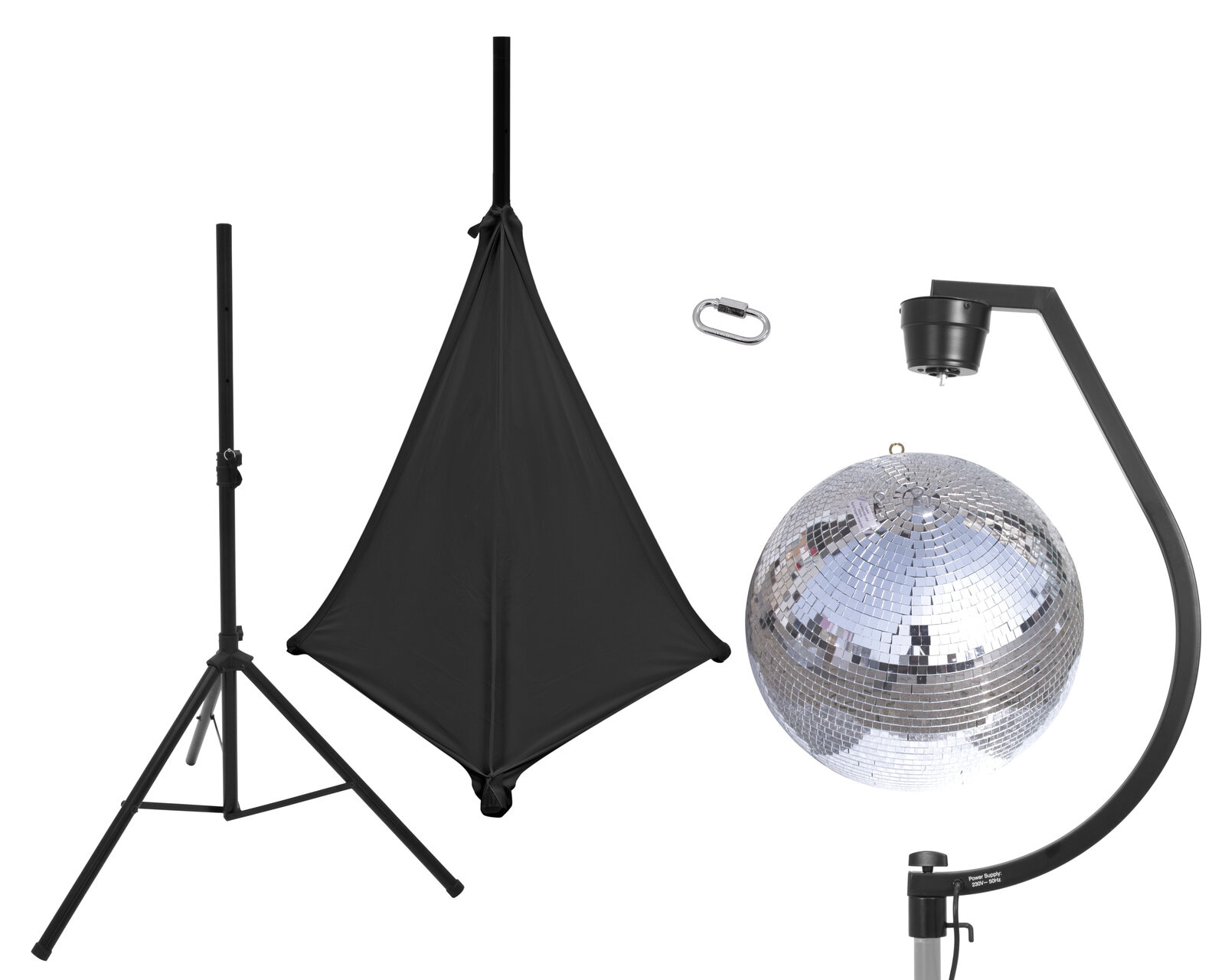 EUROLITE Set Mirror ball 50cm with stand and tripod cover black