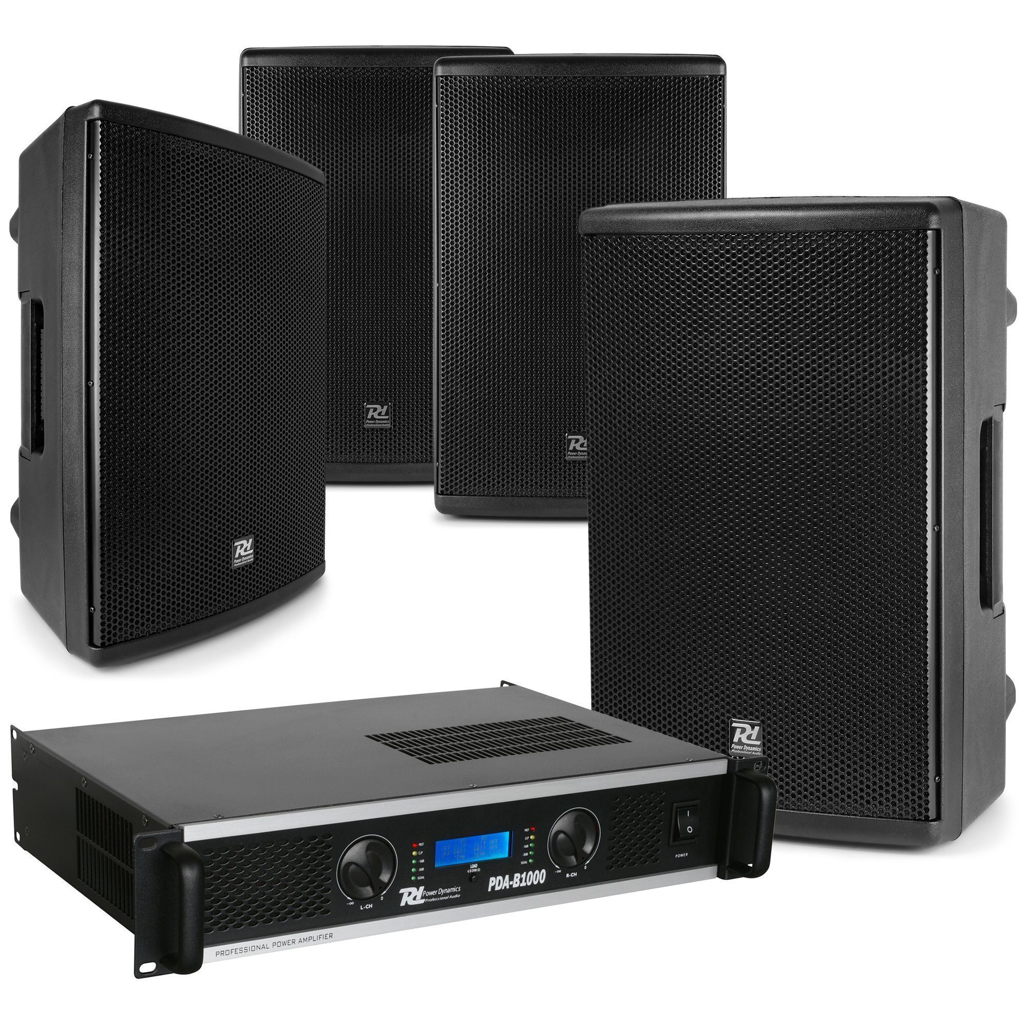 Power Dynamics Professional 1000W RMS ljudpaket för barer, café, festlokal etc.