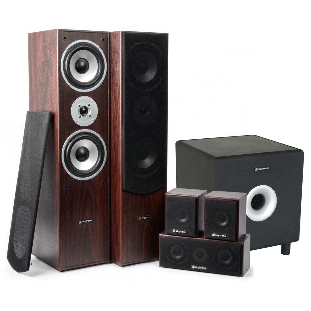 Fenton 5.1 home cinema surround walnut speaker set 1300W with 8 "subwoofer