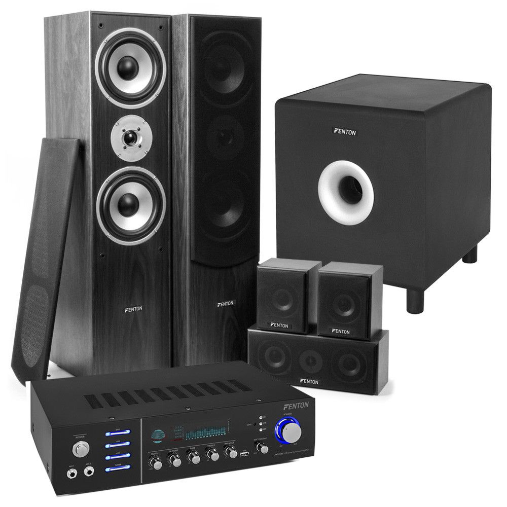 Fenton Bluetooth home cinema set with 5 speakers and 10 "subwoofer - Black