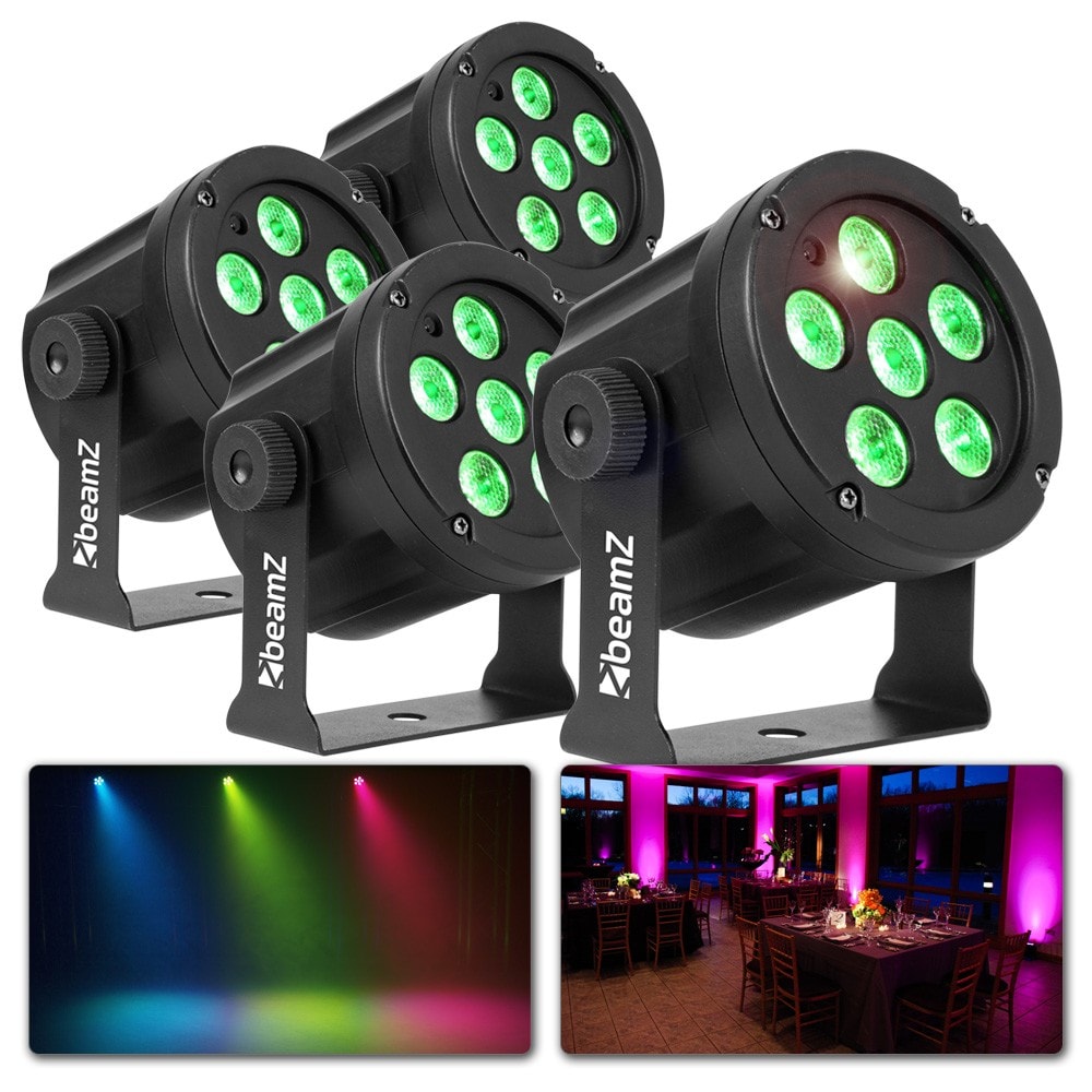 4-pack BeamZ SlimPar30  6 x 3W 3in1 RGB