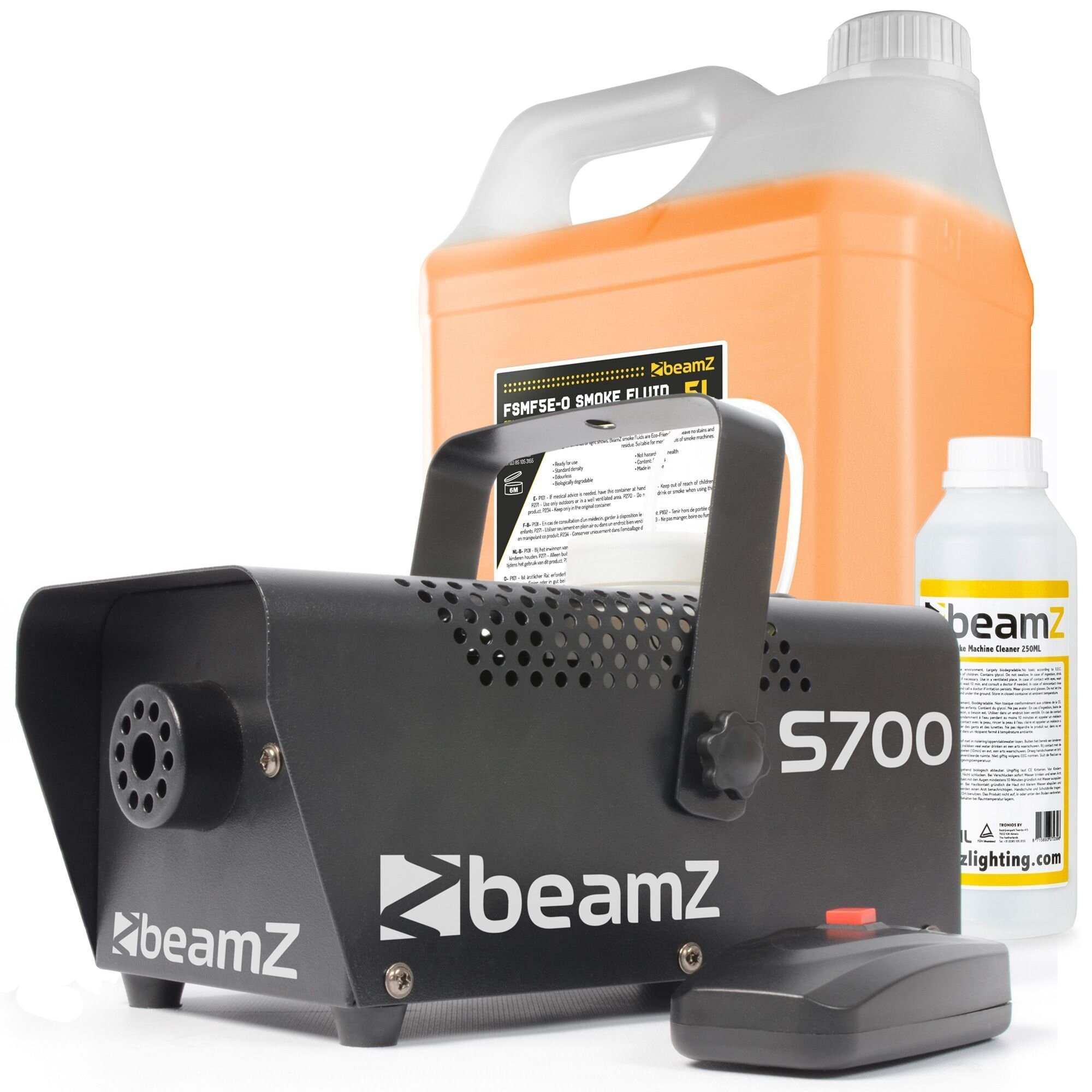 BeamZ S700 rökmaskinspaket med rengörings- och rökvätska - 700W