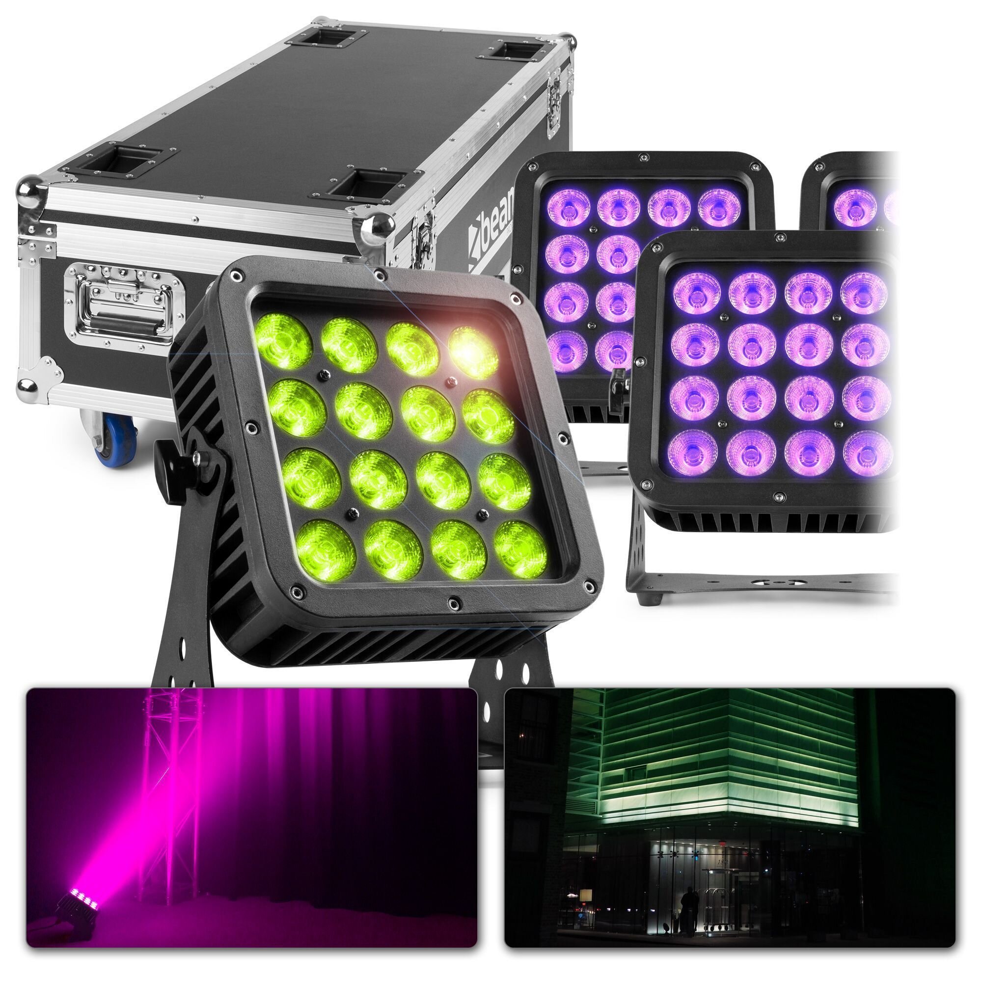 BeamZ StarColor128, set med 8 delar i FL128 flightcase