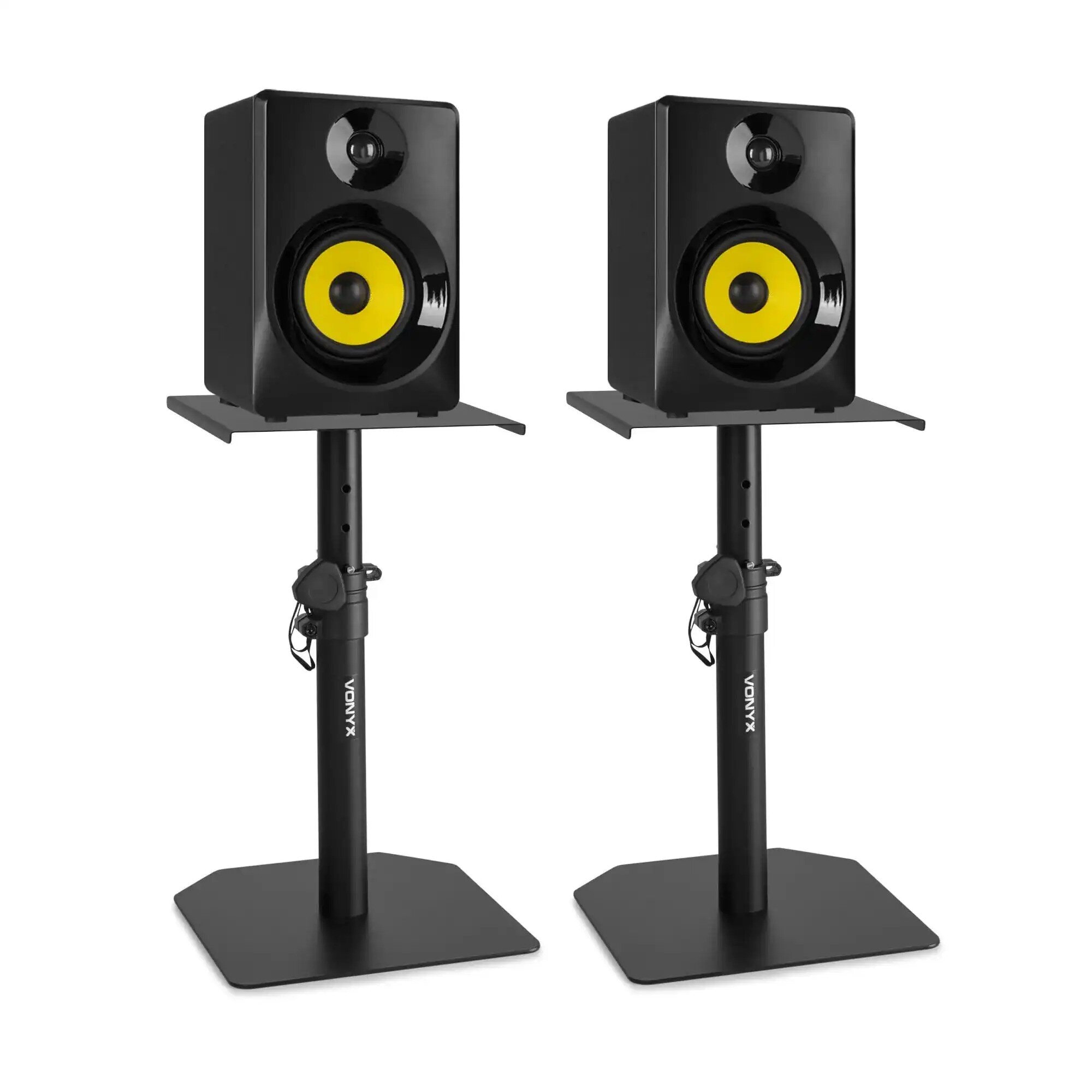 Set med aktiva studiomonitorer med stativ för hemmastudio SMN40B 100W - Svart