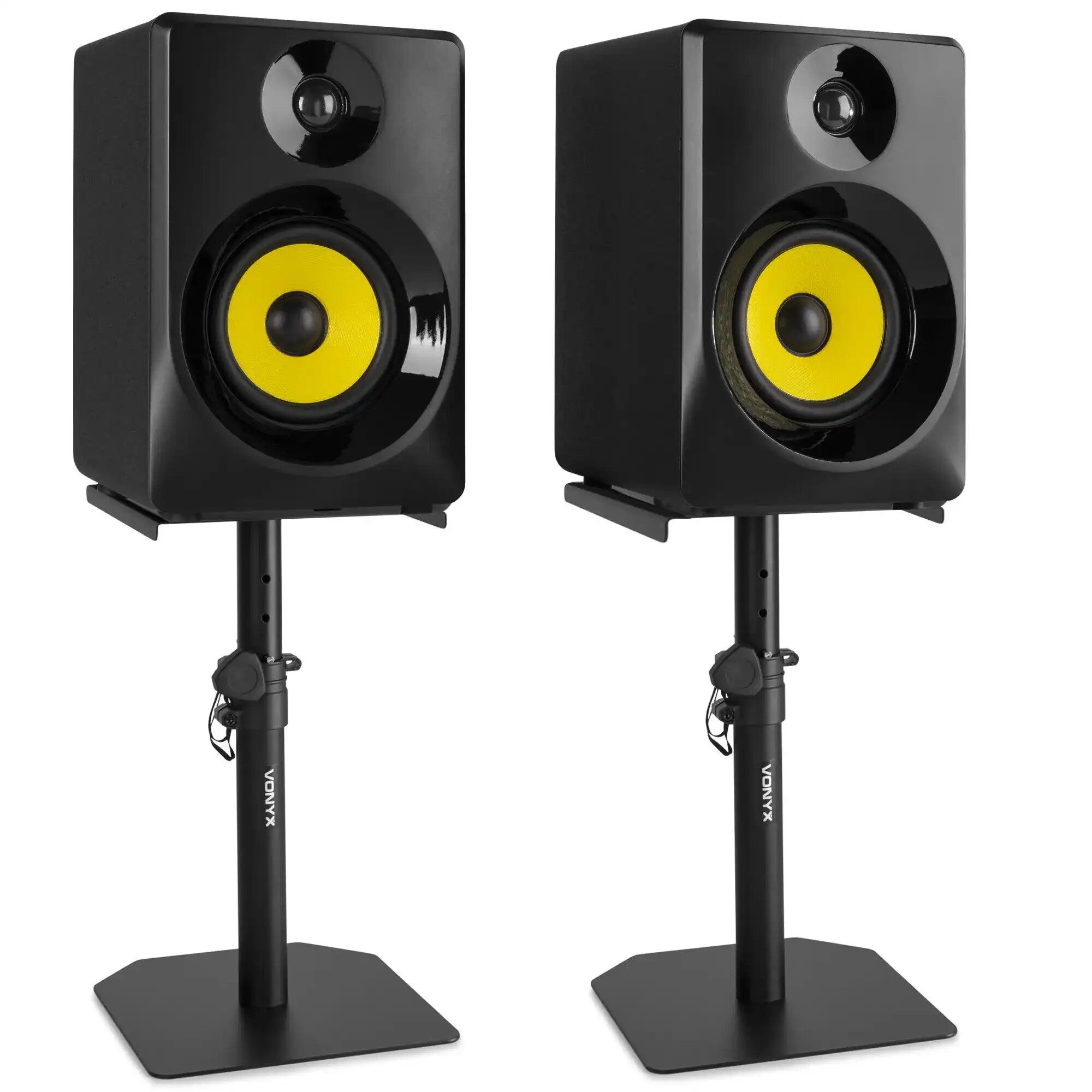 Set med aktiva studiomonitorer med bordsstativ för studio SMN50B 140W - Svart