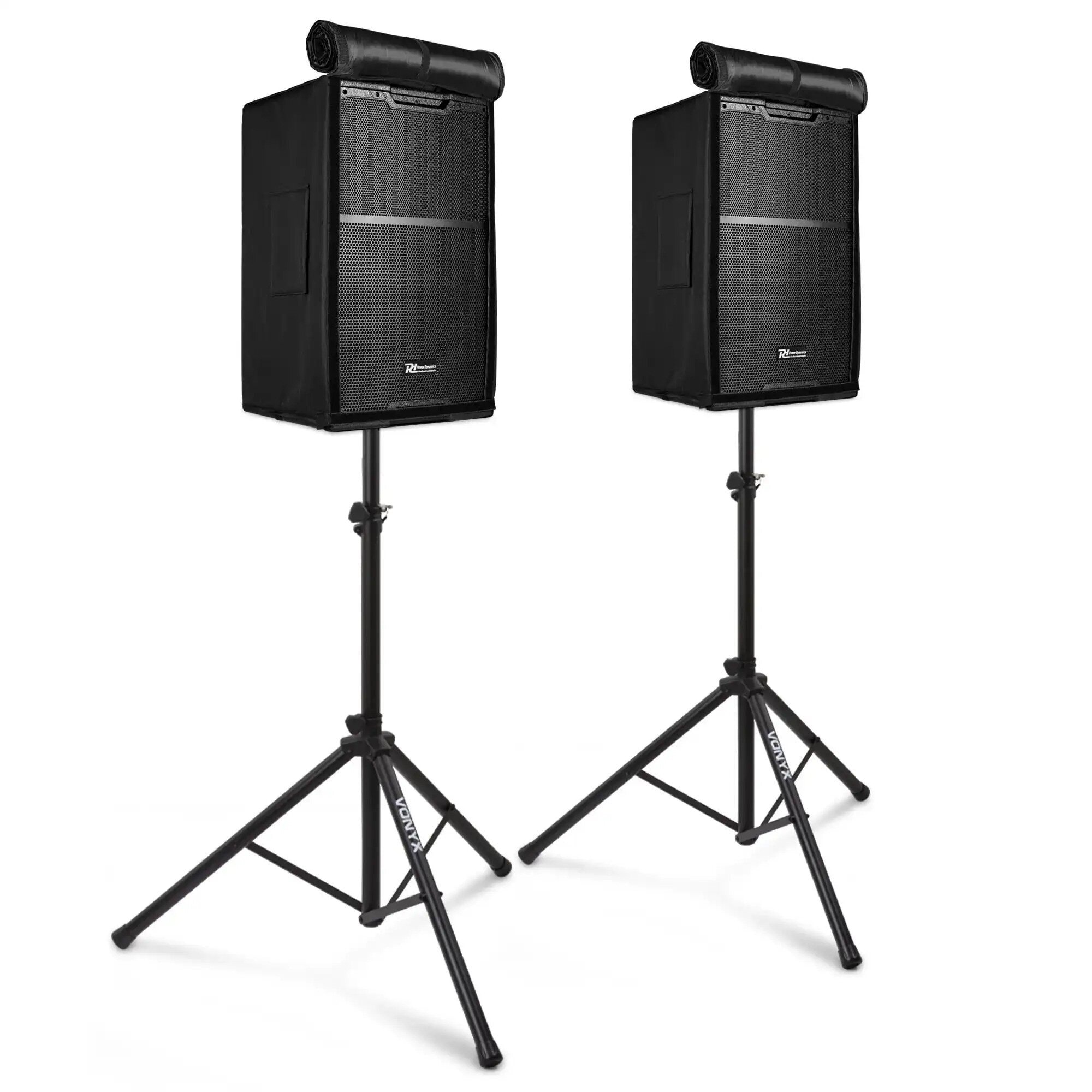 Power Dynamics PDY215A PA-system - Högtalarset med stativ och högtalarskydd - 15" - 1600W peak effekt