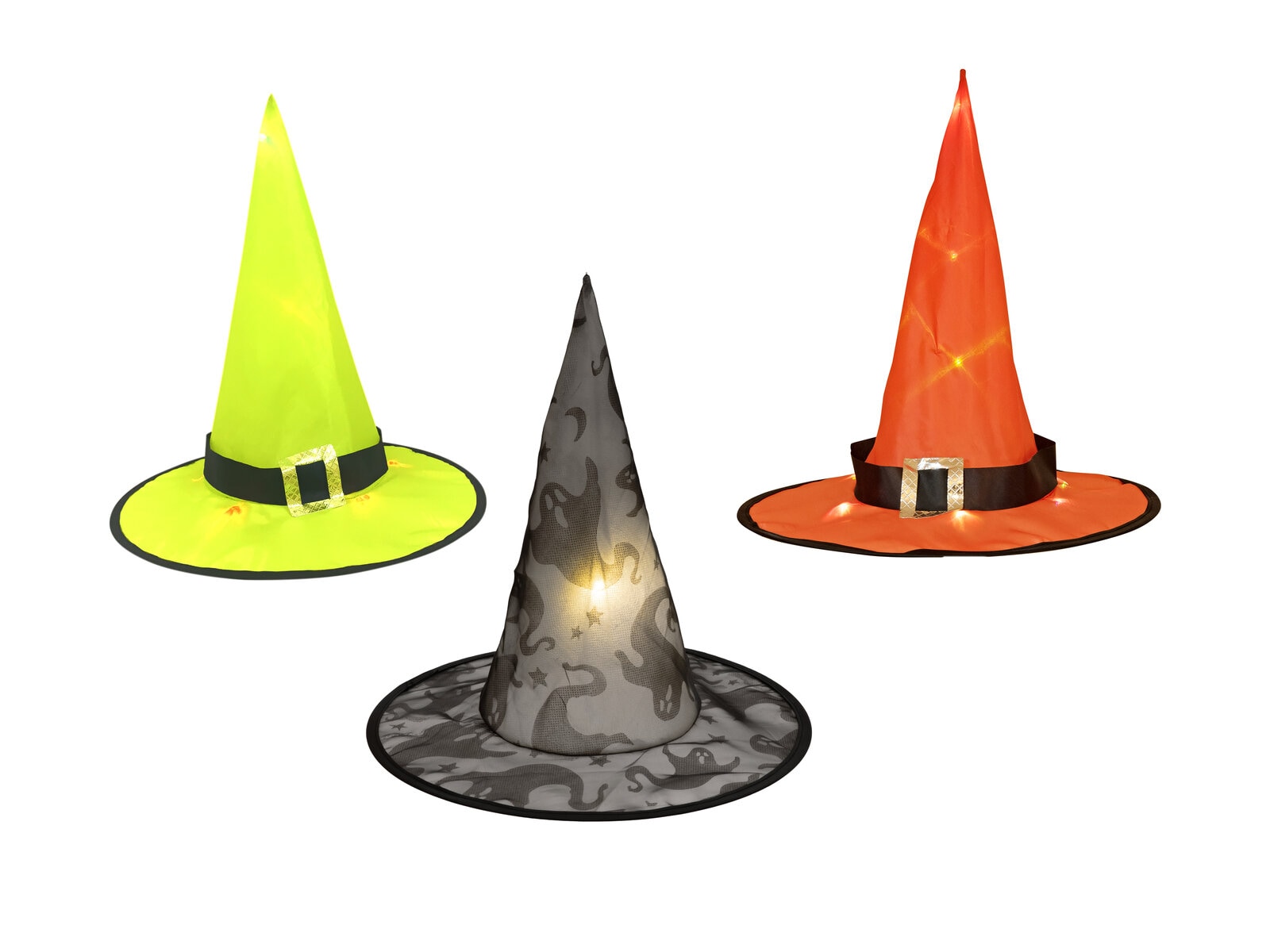 EUROPALMS Halloween Witch Hat 3pc set, illuminated, 36cm