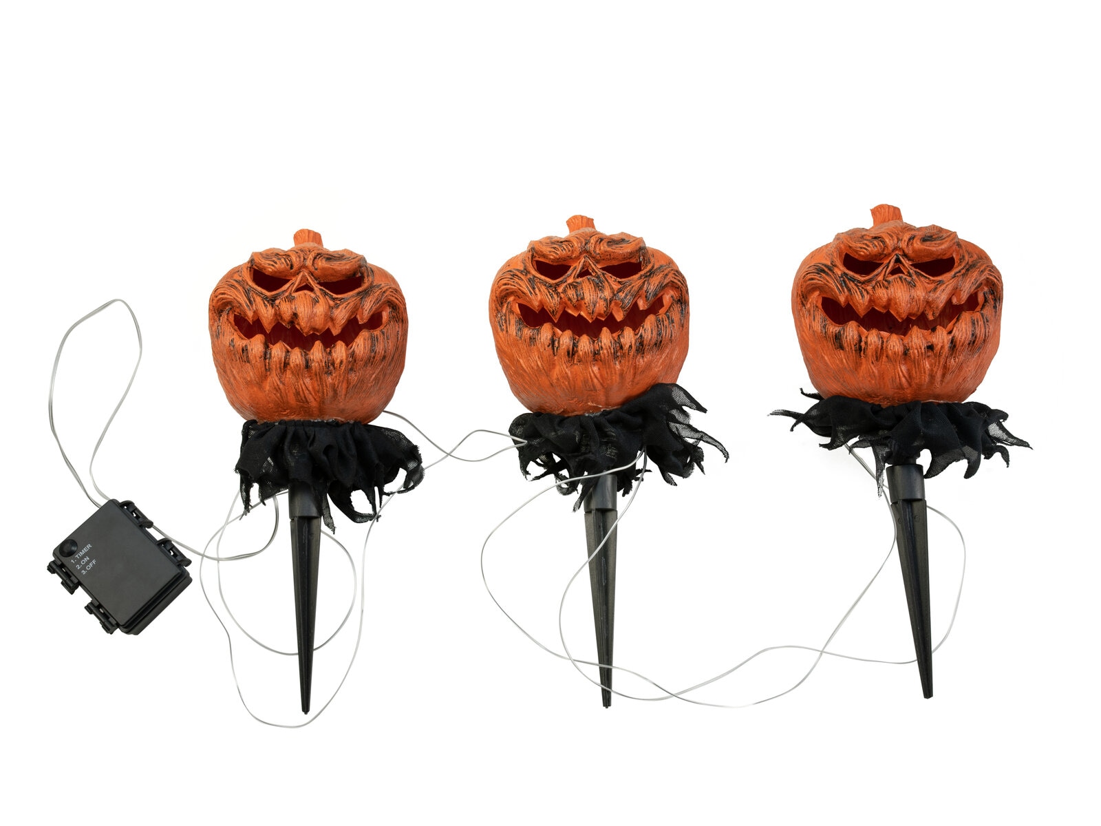 EUROPALMS Halloween Pumpkins with Stake, Set of 3, 39cm