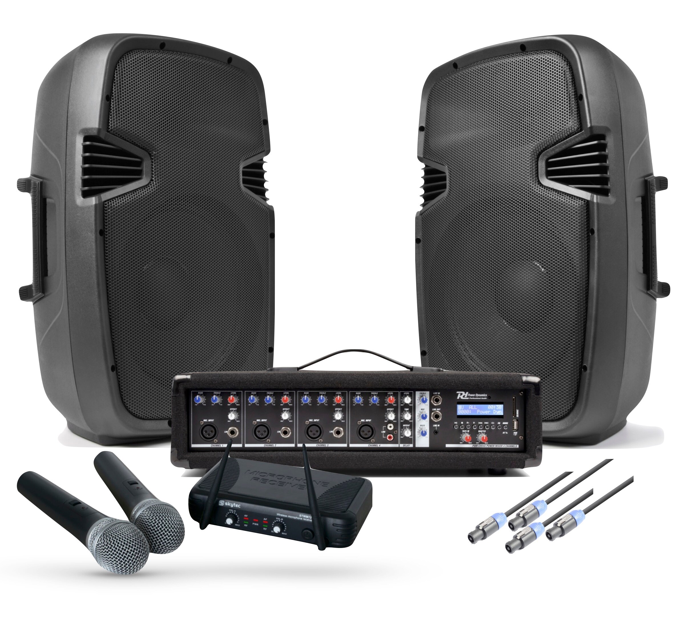 Köp Karaoke ljudpaket 1st PDM C405A mixer + 2st 12 Bärbart karaokeset Med mikrofon Hörlurar och högtalare