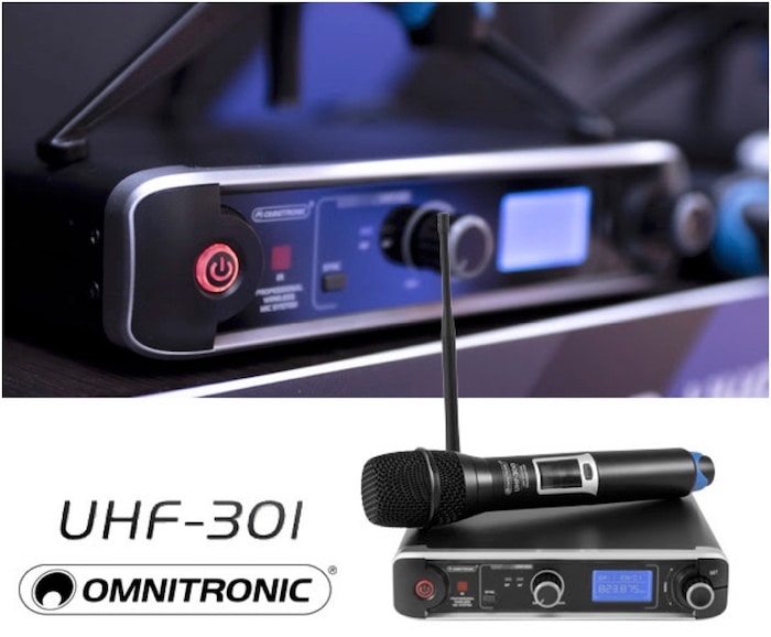 OMNITRONIC UHF-301 FYNDHÖRNAN 1-Channel Wireless Mic System 823-832/863-865