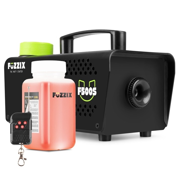 Fuzzix F500S Party rökmaskin 500 Watt - med trådlös fjärrkontroll - inkl 250ml rökvätska